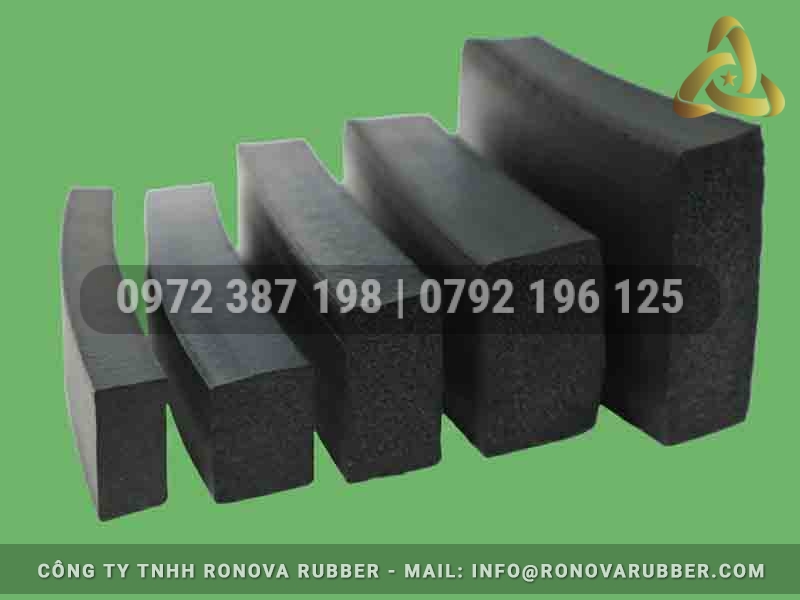 Dây ron cao su xốp tiết diện chữ nhật làm kín tuyệt đối